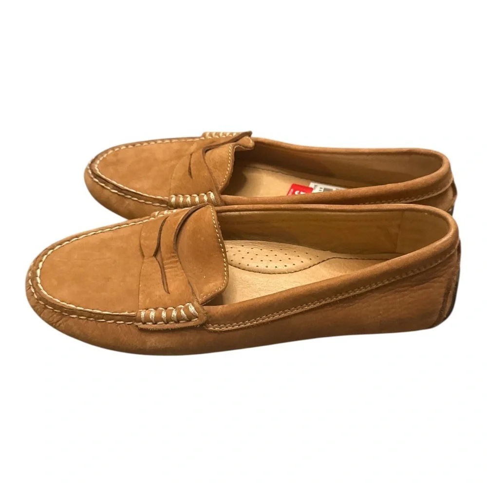 Lauren Ralph Lauren Tan Suede Penny Loafers Size 5.5 Preppy, 90’s, - Picture 2 of 4